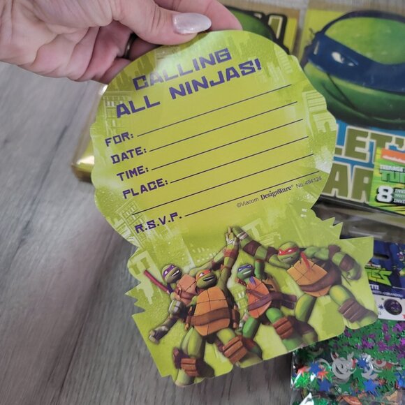 Teenage Mutant Ninja Turtles Party Invitations & Confetti Pack - 8 Invitations & - Picture 3 of 4
